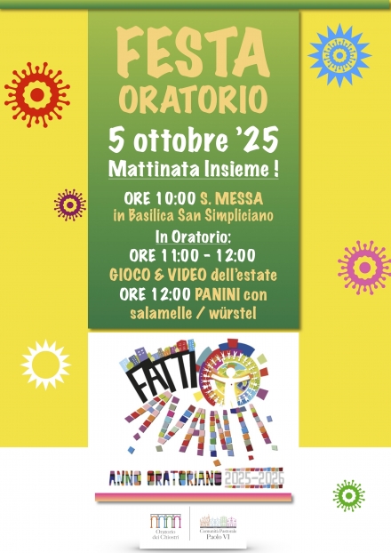 FESTA DELL'ORATORIO 5 OTTOBRE 2025 - Oratorio dei Chiostri
